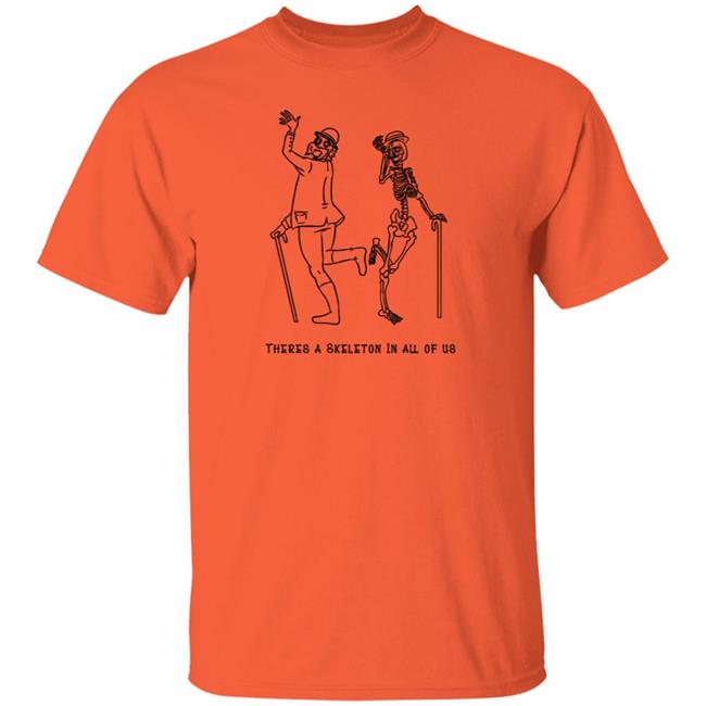 Skeleton Jervis Merch Merchboi There's a Skeleton in All of us Orange by CrossinBean Tee Shirt