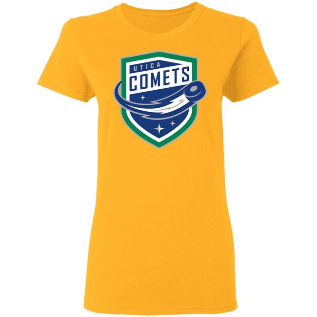 Utica Comets’ Popular Puck The White T-shirts Utica Comets’ Popular Puck The White T-shirts