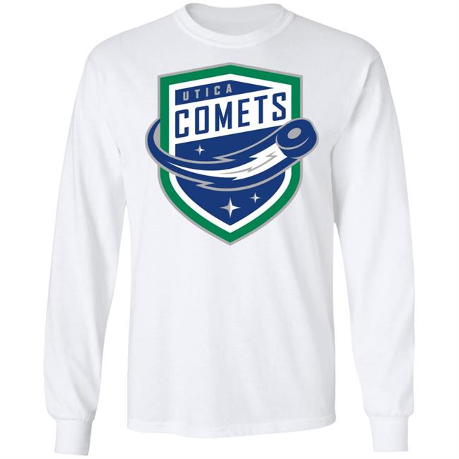 Utica Comets’ Popular Puck The White T-shirts Utica Comets’ Popular Puck The White T-shirts