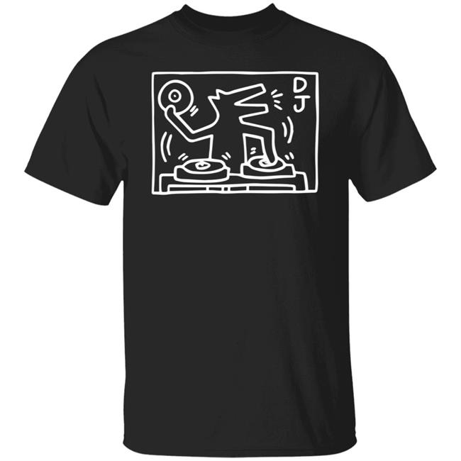 Keith Haring DJ Dog Pop Shop T Shirt Pop Shop T Shirts Keith Haring DJ T Shirt