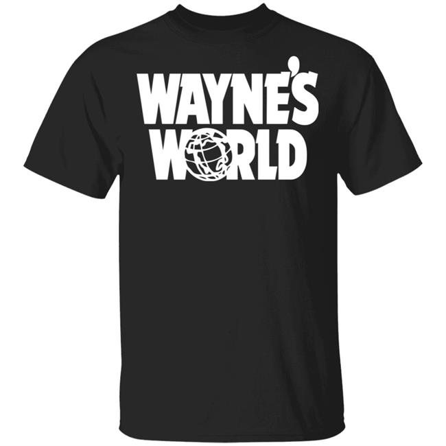 Waynes World Wayne Stock Retro Movie Big Logo Black Shirt Waynes World Wayne Stock Retro Movie Big Logo Black Shirt