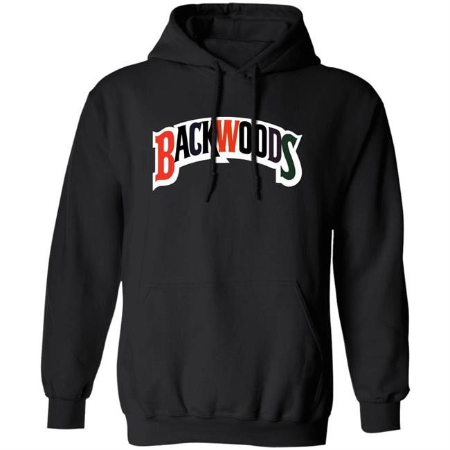 Backwoods Hoodie Rainbow Spellout Backwoods Black Hooded Sweatshirt