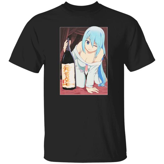 Crunchyroll Merch Cr Loves Konosuba Aqua Sake Shirt