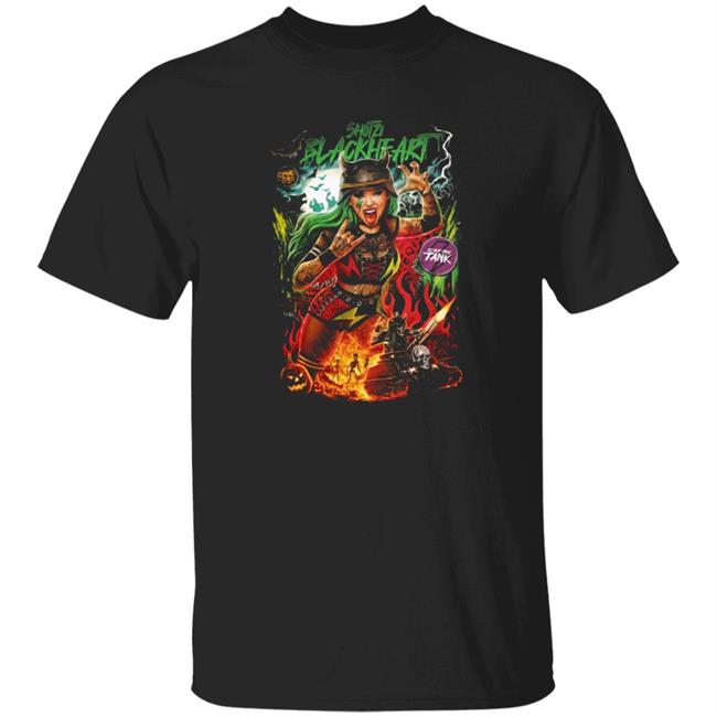 WWE Shop Shotzi Blackheart Eat My Tank Flames Shirt