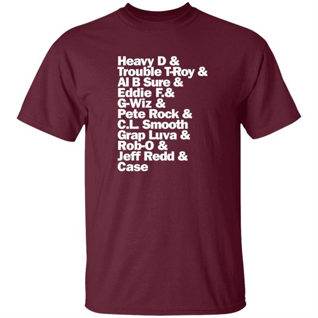Heavy D And Trouble T Roy And Al B Sure And Addie F And G Wiz BOMV Tee Shirt Heavy D And Trouble T Roy And Al B Sure And Addie F And G Wiz BOMV Tee Shirt