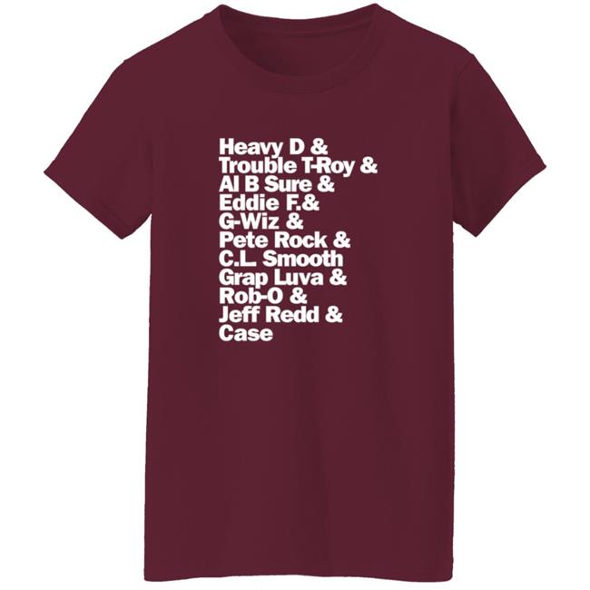 Heavy D And Trouble T Roy And Al B Sure And Addie F And G Wiz BOMV Tee Shirt Heavy D And Trouble T Roy And Al B Sure And Addie F And G Wiz BOMV Tee Shirt