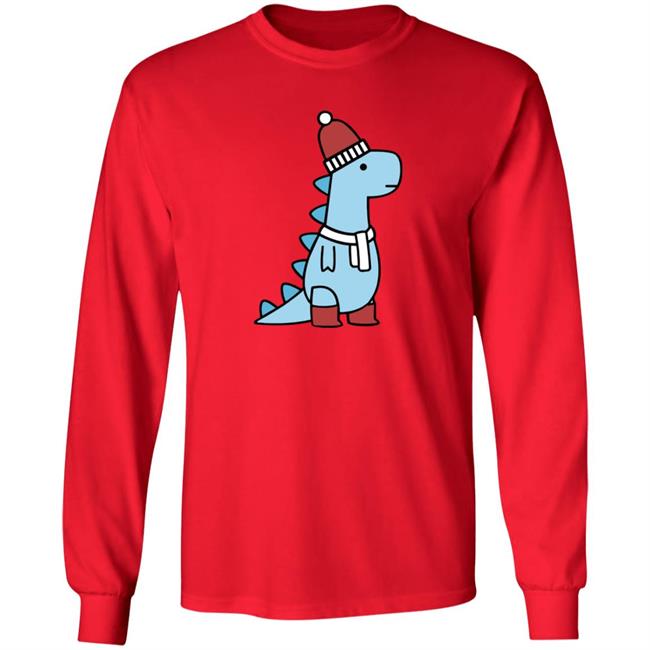 Shop Dinosaur Winter T-Rex T Shirt Shop Dinosaur Winter T-Rex T Shirt