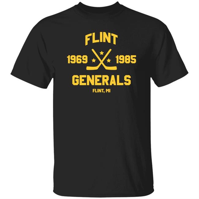 Vintage Ice Hockey Merchandise Flint Generals Dated T Shirt Flint Generals 1969 1985
